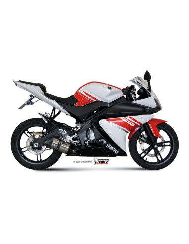 MIVV FULL SYSTEM 1X1 SUONO ST. STEEL CON TAPA CARBONO YAMAHA YZF R125 2008-13