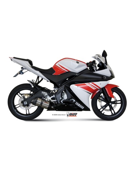 MIVV FULL SYSTEM 1X1 SUONO ST. STEEL CON TAPA CARBONO YAMAHA YZF R125 2008-13
