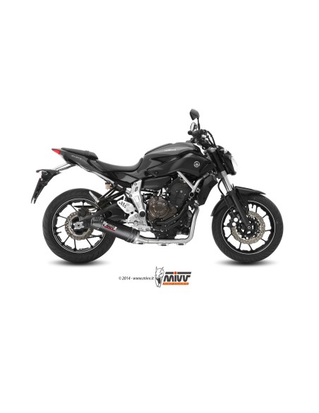 MIVV FULL SYSTEM 2X1 OVAL CARBONO CON TAPA CARBONO YAMAHA MT-07 / FZ-07 2014-24