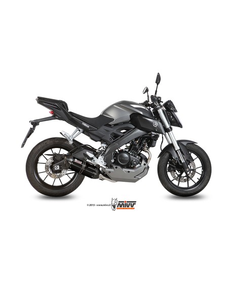 MIVV FULL SYSTEM 1X1 SUONO BLACK CON TAPA CARBONO YAMAHA MT-125 2015-19 / YZF R125 2014-18