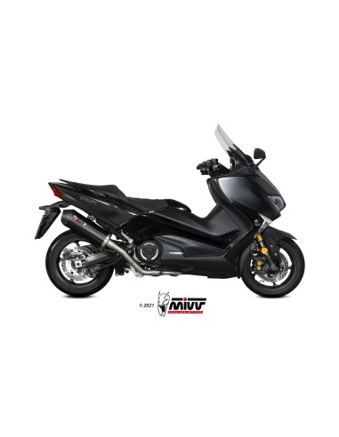 MIVV FULL SYSTEM 2X1 OVAL BLACK CON TAPA CARBONO YAMAHA T-MAX 530 2017-19 / T-MAX 560 2020-21