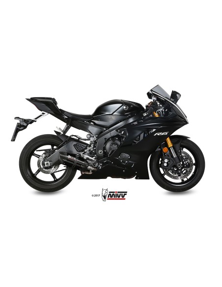 MIVV SLIP-ON SUONO BLACK CON TAPA CARBONO YAMAHA YZF 600 R6 2017-23