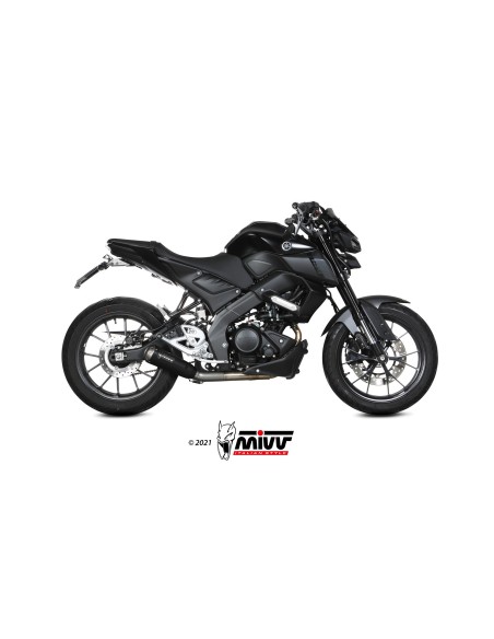 MIVV FULL SYSTEM 1X1 X-M1 BLACK YAMAHA MT-125 2020-24/YZF R125 2019-24