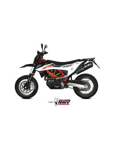 MIVV SLIP-ON OVAL BLACK CON TAPA CARBONO KTM 690 SMC R 2020-24