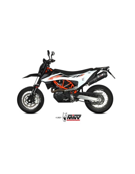 MIVV SLIP-ON OVAL BLACK CON TAPA CARBONO KTM 690 SMC R 2020-24