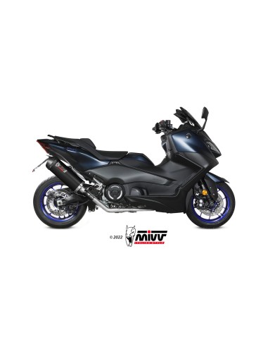 MIVV FULL SYSTEM 2X1 OVAL BLACK CON TAPA CARBONO YAMAHA T-MAX 560 2022-24