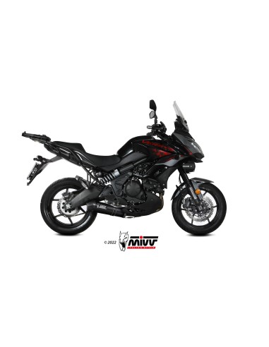 MIVV FULL SYSTEM 2X1 OVAL BLACK CON TAPA CARBONO KAWASAKI VERSYS 650 2021-23