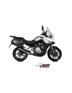 MIVV SLIP-ON OVAL BLACK CON TAPA CARBONO CF MOTO 650MT 2021-24