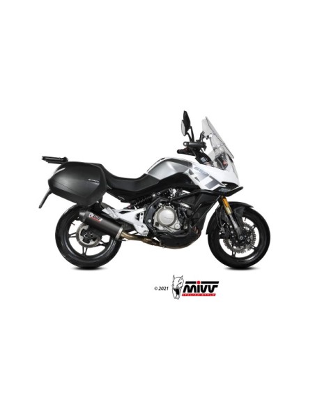 MIVV SLIP-ON OVAL BLACK CON TAPA CARBONO CF MOTO 650MT 2021-24