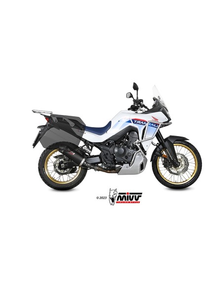 MIVV SLIP-ON OVAL BLACK CON TAPA CARBONO HONDA XL750 TRANSALP 2023-24