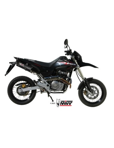 MIVV 2 SLIP-ON GP BLACK CON TAPA CARBONO HONDA FMX 650 2005-06