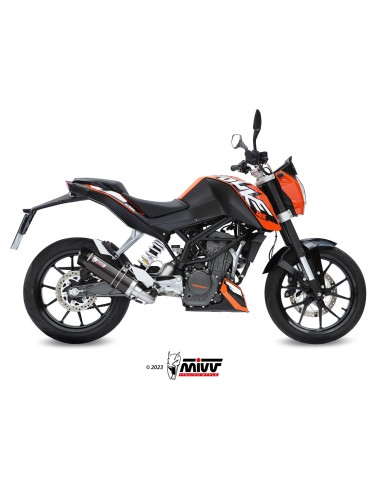 MIVV FULL SYSTEM 1X1 GP BLACK CON TAPA CARBONO KTM 125 DUKE 2011-16 / 200 DUKE 2012-14
