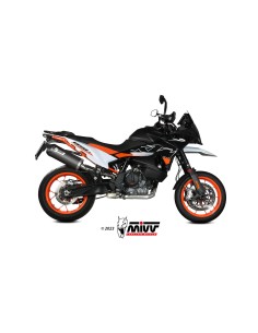 MIVV SLIP-ON OVAL BLACK CON TAPA CARBONO KTM 890 SMT 2023-24
