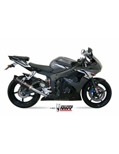 MIVV SLIP-ON GP BLACK CON TAPA CARBONO YAMAHA YZF 600 R6 2003-05