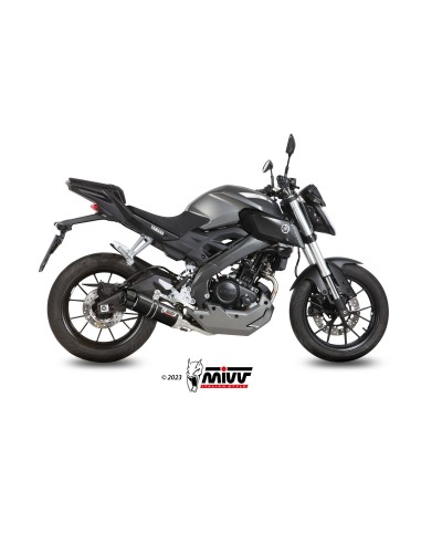 MIVV FULL SYSTEM 1X1 GP BLACK CON TAPA CARBONO YAMAHA MT-125 2015-19 / YZF R125 2014-18