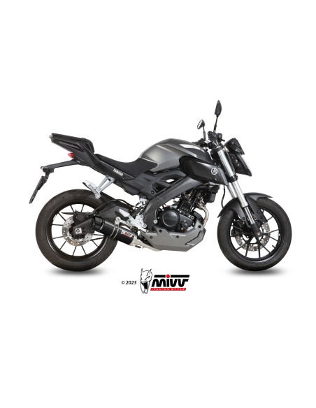 MIVV FULL SYSTEM 1X1 GP BLACK CON TAPA CARBONO YAMAHA MT-125 2015-19 / YZF R125 2014-18