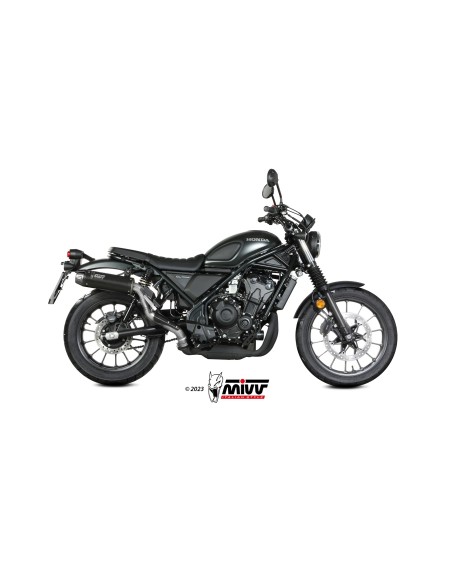 MIVV SLIP-ON HR-1 BLACK CON TAPA EN CARBONO LARGA HONDA CL 500 2023-24