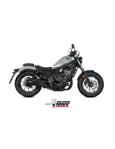MIVV SLIP-ON HR-1 BLACK CON TAPA EN CARBONO HONDA CMX 500 REBEL 2022-24