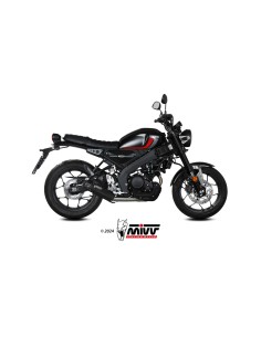 MIVV FULL SYSTEM 1X1 HR-1 BLACK CON TAPA EN CARBONO LARGA YAMAHA XSR 125 2022-24
