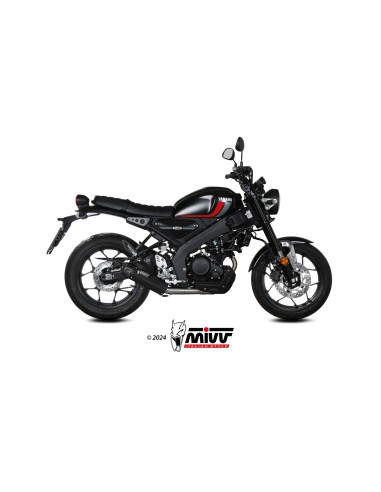 MIVV FULL SYSTEM 1X1 HR-1 BLACK CON TAPA EN CARBONO LARGA YAMAHA XSR 125 2022-24