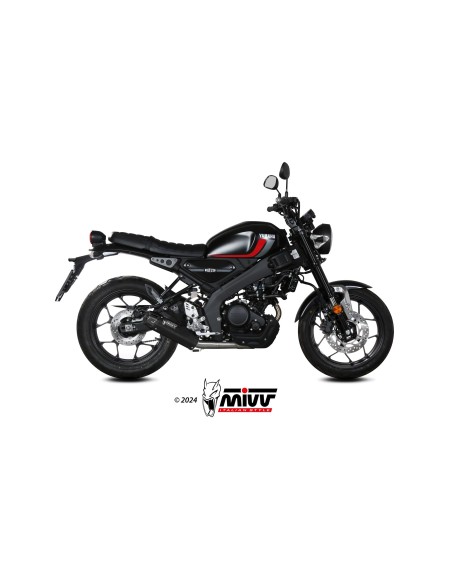 MIVV FULL SYSTEM 1X1 HR-1 BLACK CON TAPA EN CARBONO LARGA YAMAHA XSR 125 2022-24