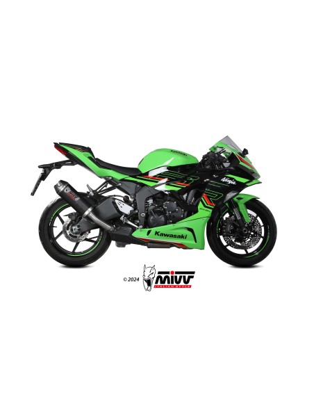 MIVV SLIP-ON AK-1 CARBONO CON TAPA DE CARBONO KAWASAKI ZX-6 R 636 2019-24