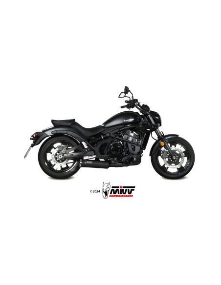 MIVV FULL SYSTEM 2X1 HR-1 BLACK KAWASAKI VULCAN S 2017-23