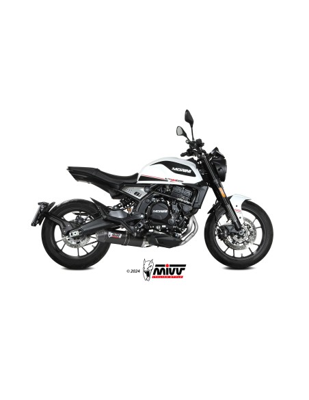 MIVV SLIP-ON OVAL BLACK CON TAPA CARBONO MOTO MORINI SEIEMMEZZO STR 2022-24