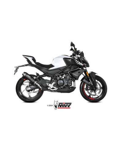 MIVV SLIP-ON AK-1 BLACK CON TAPA DE CARBONO CF MOTO 450NK 2022-24