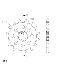 PIÑÓN SUPERSPROX HONDA 525 X 17 