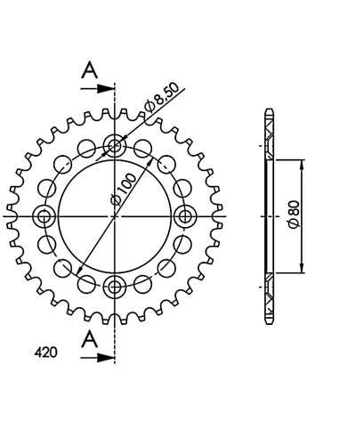 CORONA SUPERSPROX ALUMINIO HONDA 420 X 36 
