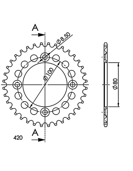 CORONA SUPERSPROX ALUMINIO HONDA 420 X 36 