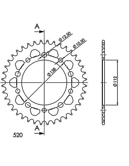 CORONA SUPERSPROX ALUMINIO YAMAHA 520 X 40 