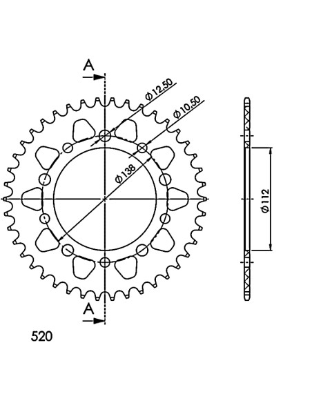 CORONA SUPERSPROX ALUMINIO YAMAHA 520 X 41 