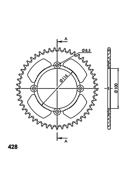 CORONA SUPERSPROX ALUMINIO KAWASAKI 428 X 49 