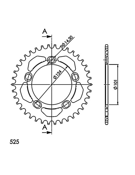 CORONA SUPERSPROX ALUMINIO KTM 525 X 37 