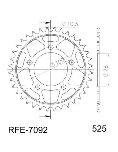 CORONA SUPERSPROX ACERO BENELLI 525 X 42 
