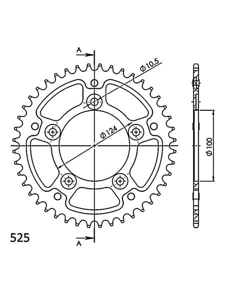 CORONA SUPERSPROX STEALTH NEGRA DUCATI 525 X 44 