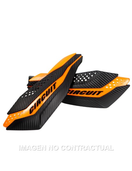 PARAMANOS CIRCUIT DAKAR CARBON-NARANJA CON KIT DE MONTAJE INCLUIDO
