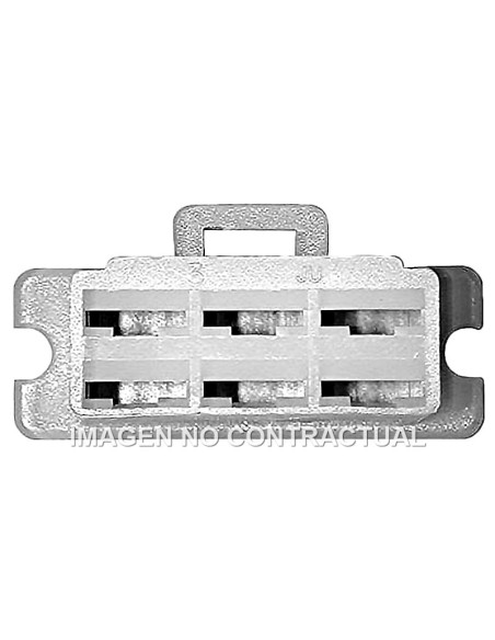 CONECTOR RECTANGULAR MACHO CON RANURA PARA 6 CONECTORES 'HEMBRA' CON RANURA