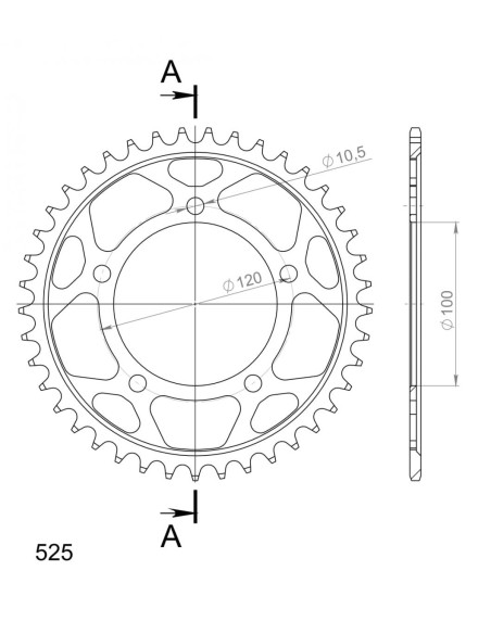 CORONA SUPERSPROX ACERO APRILIA 525 X 42