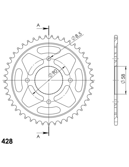 CORONA SUPERSPROX ACERO SUZUKI 428 X 45