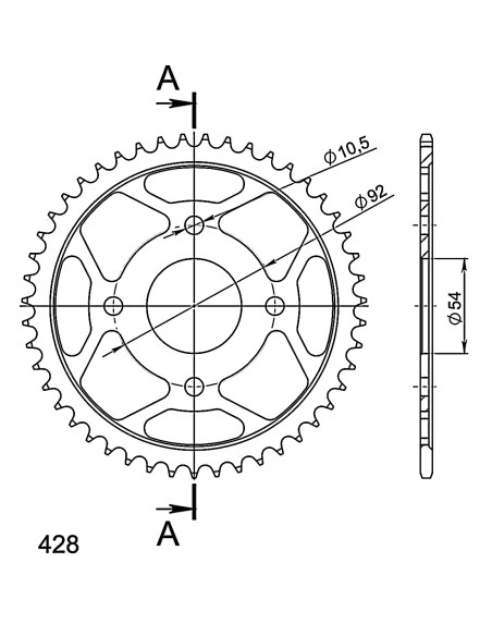 CORONA SUPERSPROX ACERO YAMAHA 428 X 47
