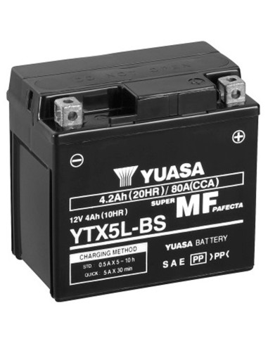 BATERIA YUASA YTX5L-BS SIN MANTENIMIENTO
