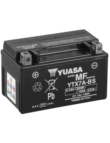 BATERIA YUASA YTX7A-BS SIN MANTENIMIENTO
