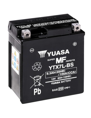 BATERIA YUASA YTX7L-BS SIN MANTENIMIENTO