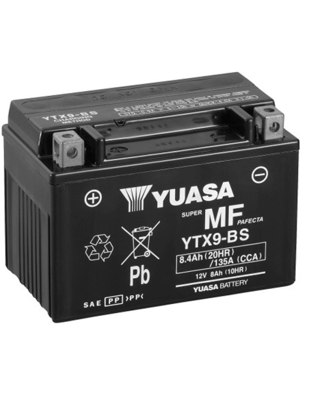 BATERIA YUASA YTX9-BS SIN MANTENIMIENTO