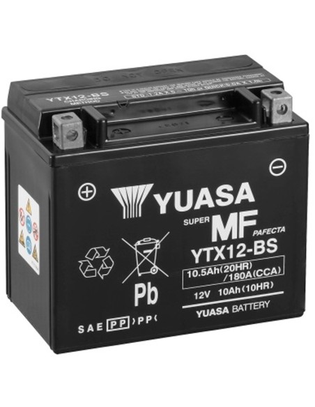 BATERIA YUASA YTX12-BS SIN MANTENIMIENTO