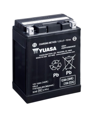 BATERIA YUASA YTX14AH-BS HIGH PERFORMANCE