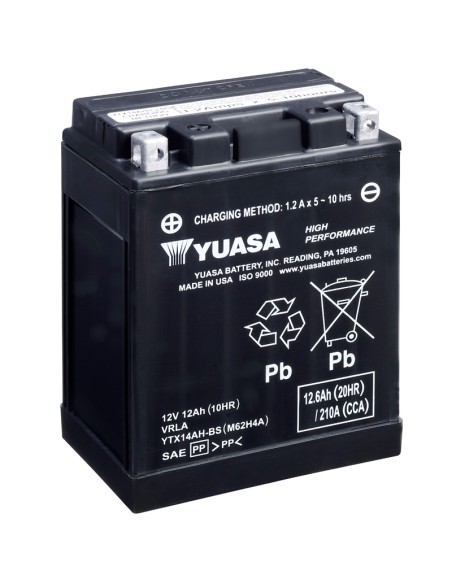 BATERIA YUASA YTX14AH-BS HIGH PERFORMANCE